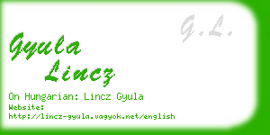 gyula lincz business card